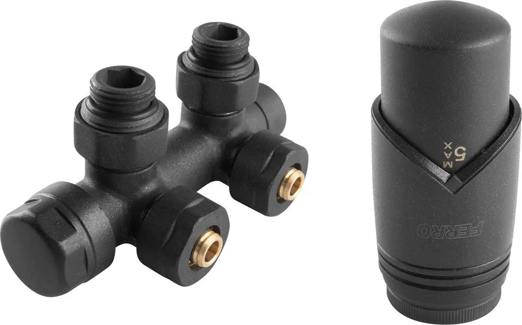 Robinet radiateur anthracite ZTD30AT équerre pour stopper les pertes