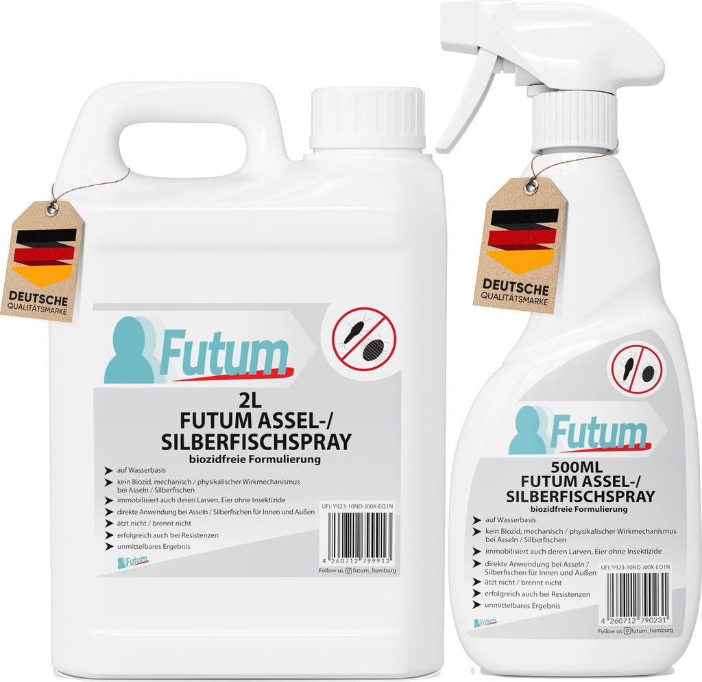 FUTUM 2L + 500ml Silberfische Spray Mittel gegen Produktbild 