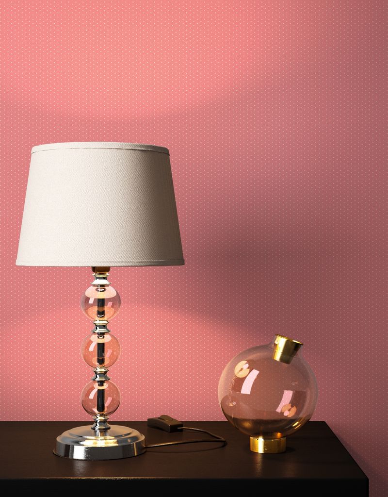 NEWROOM Tapete Pink Vliestapete Punkte - Punktetapete Landhaus Koralle Weiß Pünktchen Polkadot Romantisch