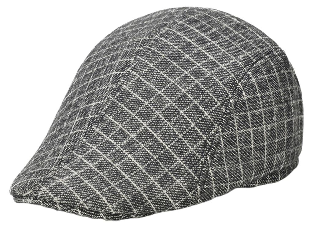 Herren-Baskenmütze, kariert, spitz zulaufend, kurze Krempe, schweißabsorbierend, winddicht, Sonnenschutz, Vintage-Stil, Malerhut, Streetwear