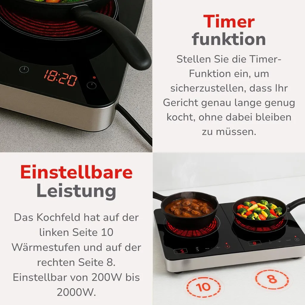 Plaque Induction Double Alpina 3500W : Finissez-en avec la Cuisson Lente - 6