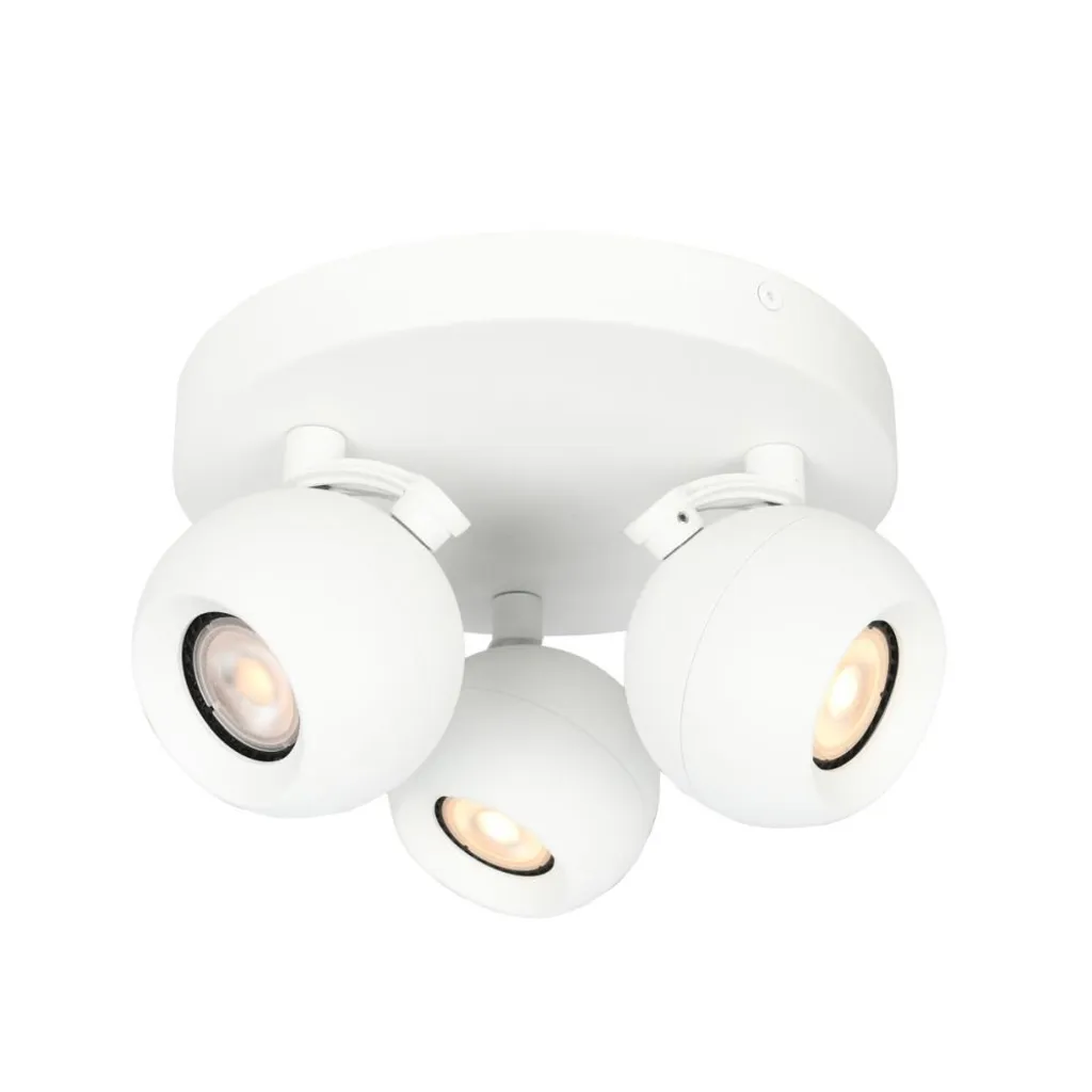 Plafonnier rond blanc Ø22cm LAFIN Italux 3 spots mobiles GU10 10W