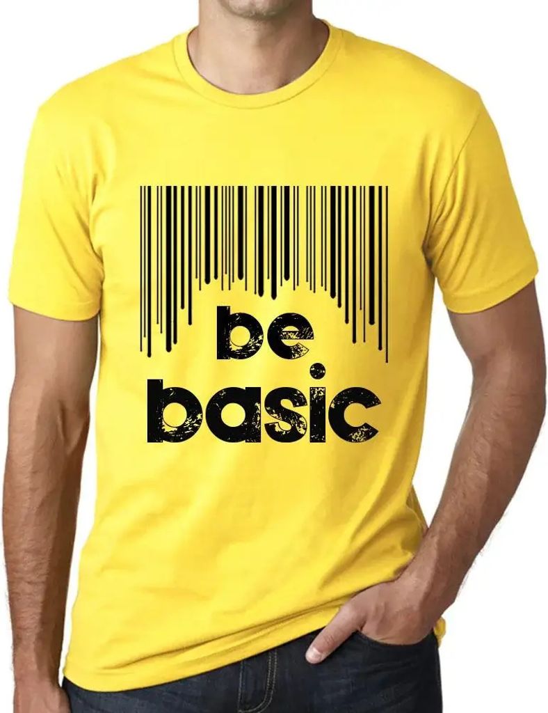 Herren Grafik T-Shirt Barcode Be Basic Öko-Verantwortlich Vintage Jahrgang Kurzarm Lustige Druck Geburtstag Geschenk Mann