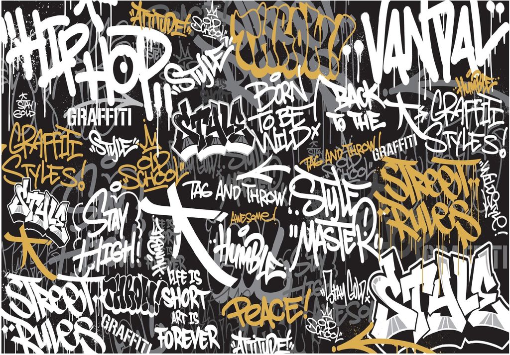 Vlies Fototapete Graffiti Kinderzimmer Junge Jungs (312x219 cm - inkl. Kleister) Kindertapete Modern Vliestapete Tapete Wandtapete