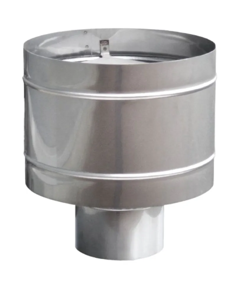 Caminiera a botte in acciaio inox - attacco maschio - diametro 130 mm