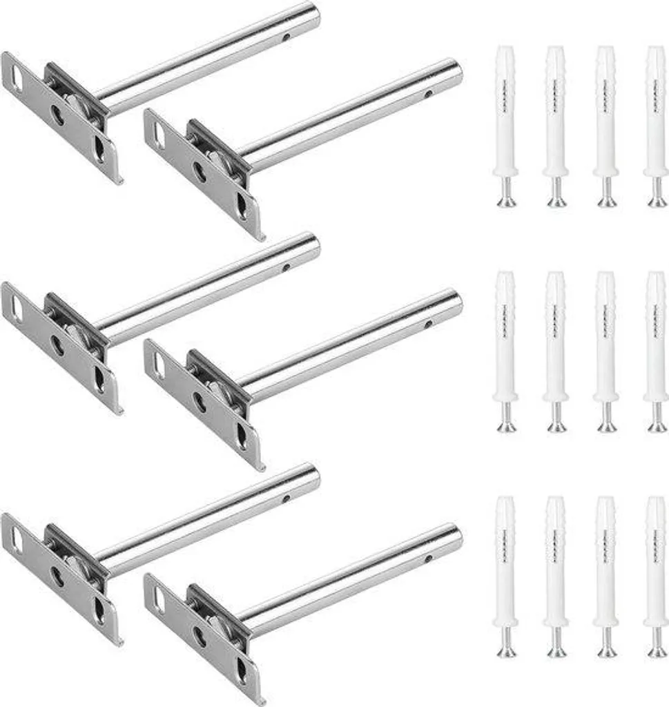 Supports réglables pour étagères en bois 127 cm - Lot de 6 avec vis