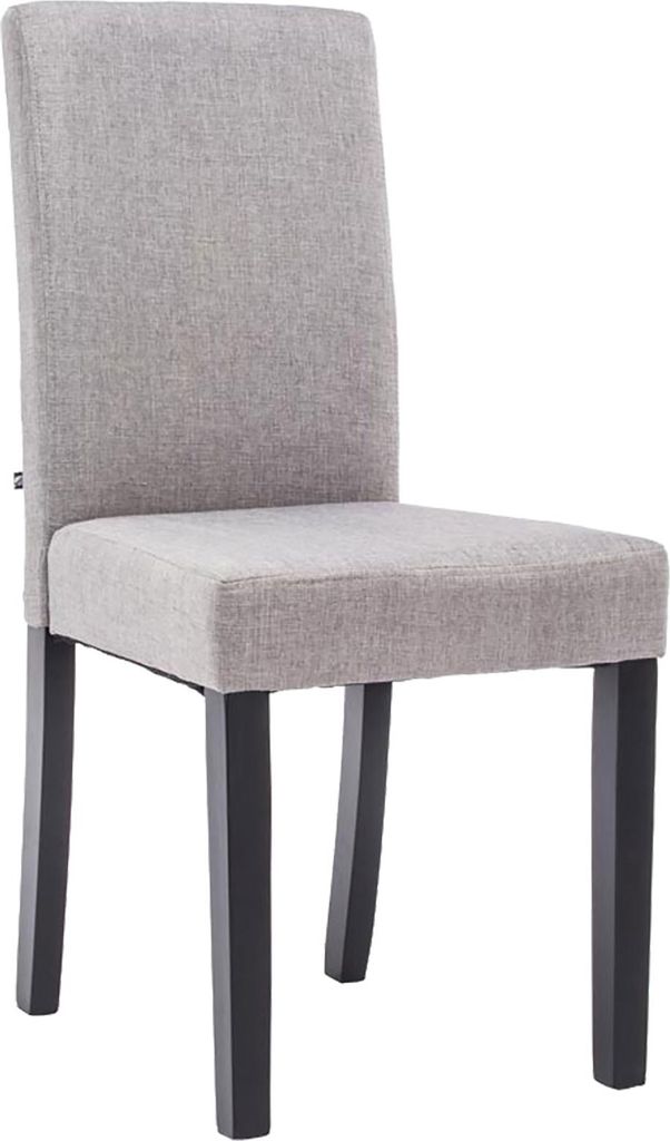 Esszimmerstuhl DALAN - Stoff Hellgrau 41x47x91 cm Schwarz | Essstühle Esszimmerstühle Küchenstühle Wohnzimmerstühle