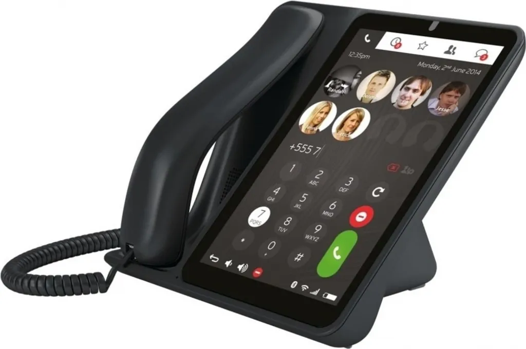 Téléphone fixe de bureau connecté avec visiophonie et Bluetooth