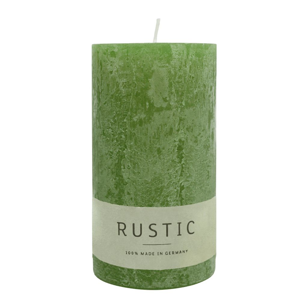 Stumpenkerze aus Paraffin, Olive, Rustic, WENZEL, 110/60 Produktbild 