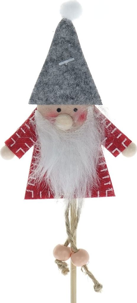 Gasper Pflanzenstecker Wichtel Rot & Grau 35 cm - Filz & Holz