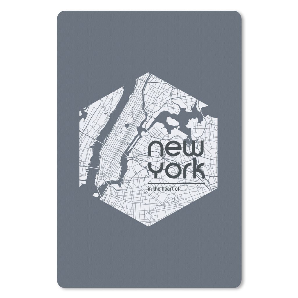 MuchoWow Mauspad Mousepad New York - Karte - Fluss 40x60 cm - Mousepads - Maus Mat - Pad - Mausunterlage - Schreibtisch Accesoire