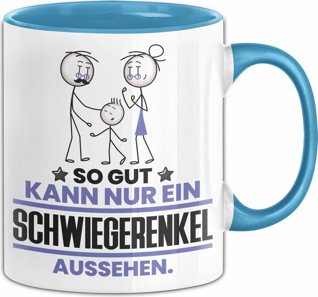 Schwiegerenkel Geschenk Tasse So Gut Kann Nur Ein Schwiegerenkel Aussehen Geschenkidee Kaffee-Becher (Blau)
