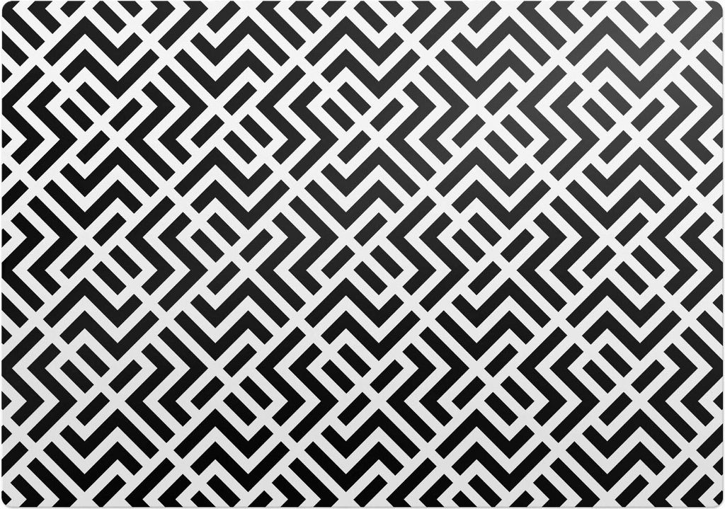 Geometrisches Zickzack – Bodenschutzmatte – Stuhlunterlage 100x100 cm – Rutschfest – Hartbodenmatte