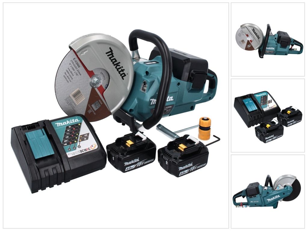 Makita DCE 090 RM2X1 Akku Trennschleifer 36 V ( 2x 18 V ) 230 mm Brushless + 2x Akku 4,0 Ah + Ladegerät