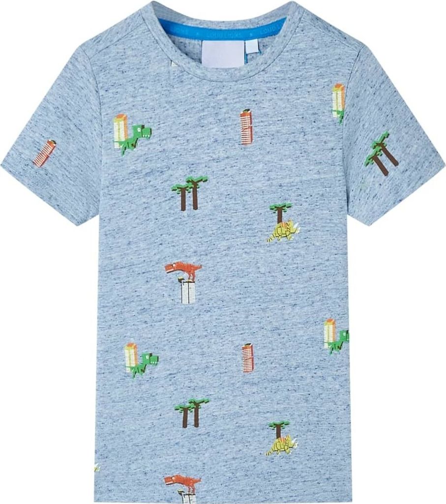 Kinder-T-Shirt Blau Melange 104