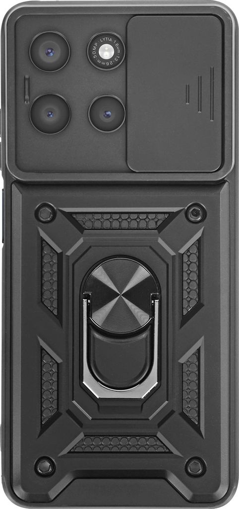 Avizar, Hülle Moto G56 mit Ringhalter und Schiebeschutz Kamera, Schwarz