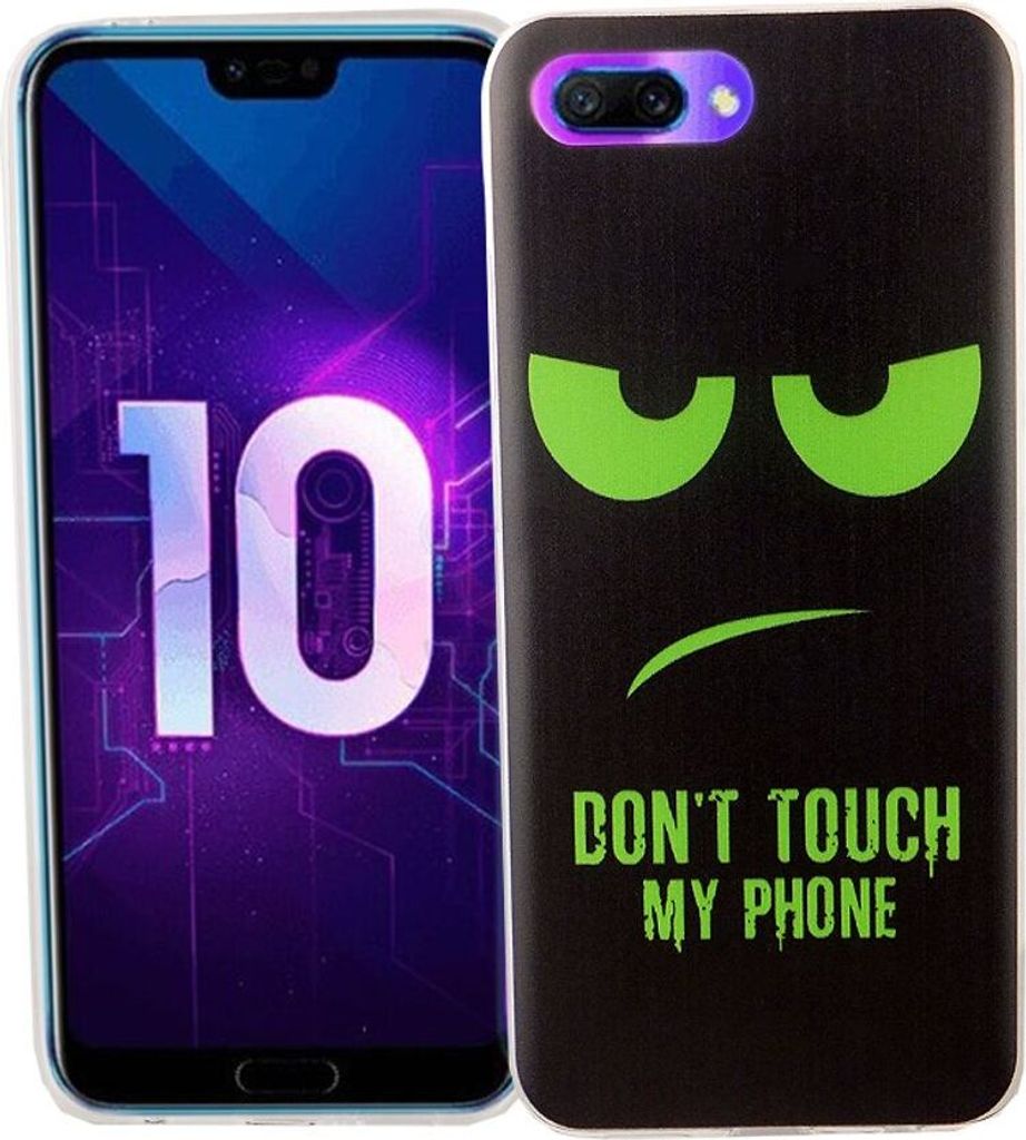 Huawei Honor 10 Handy Hülle Schutz-Case Cover Bumper Dont Touch My Phone Grün