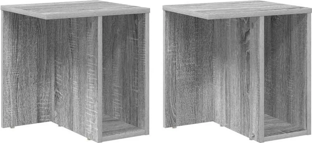 Tavolino 2 pezzi Sonoma grigio 37 x 32 x 40 cm Materiale ligneo