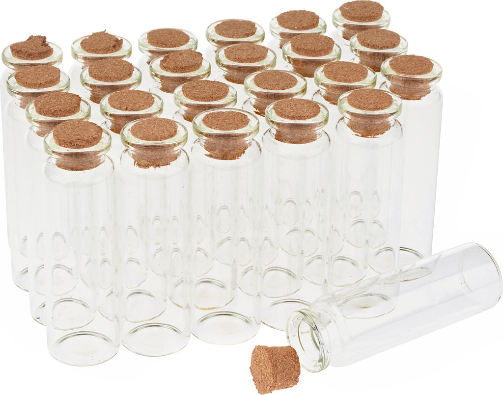 24 Glasröhrchen mit Korken, H ca. 7cm, VBS XXL Produktbild 1