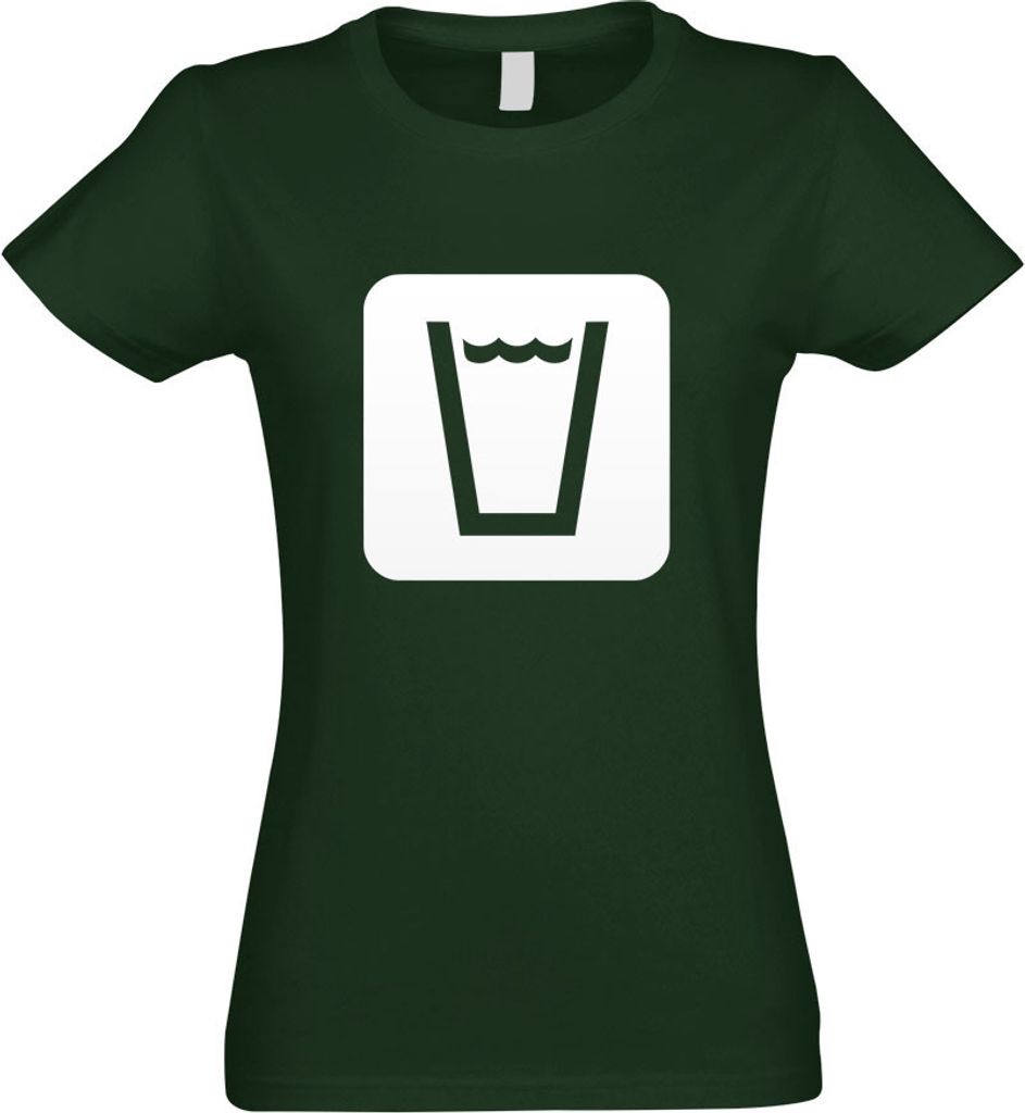 Kiwistar - T-Shirt tailliert - Damen - flaschengrün - Trinkwassersteller Piktogramme - mit Motiv Bedruckt - Funshirt Design - Sport - Freizeit - D...