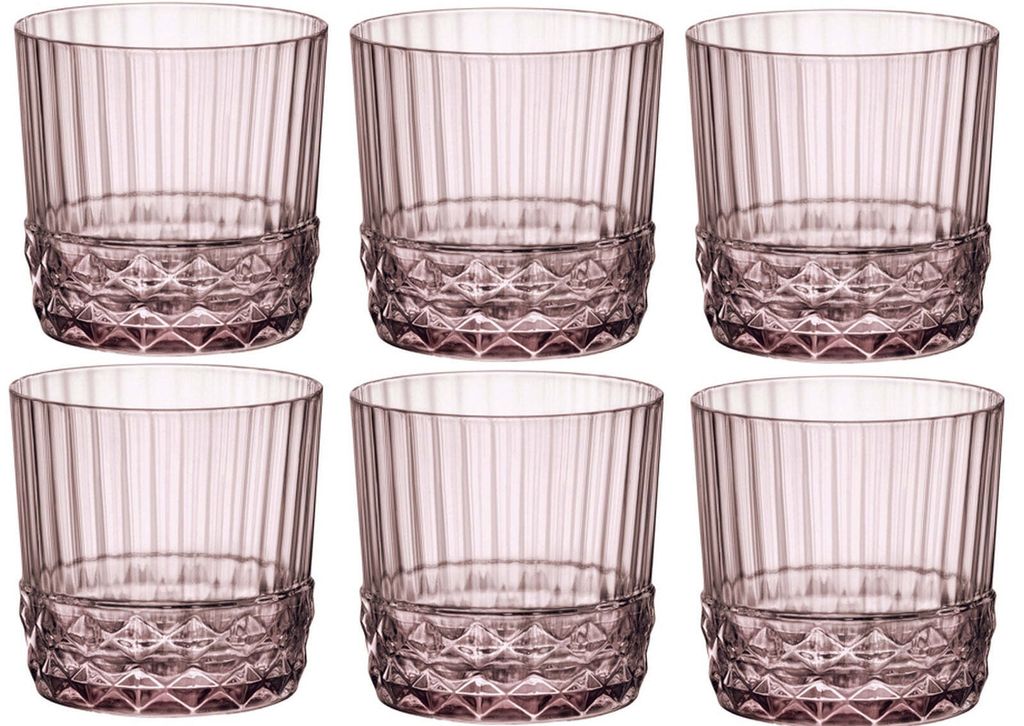 Bormioli Rocco Cocktailgläser / Whiskeygläser / Wassergläser America 20's Lilac Rose 370 ml - 6 Stücke