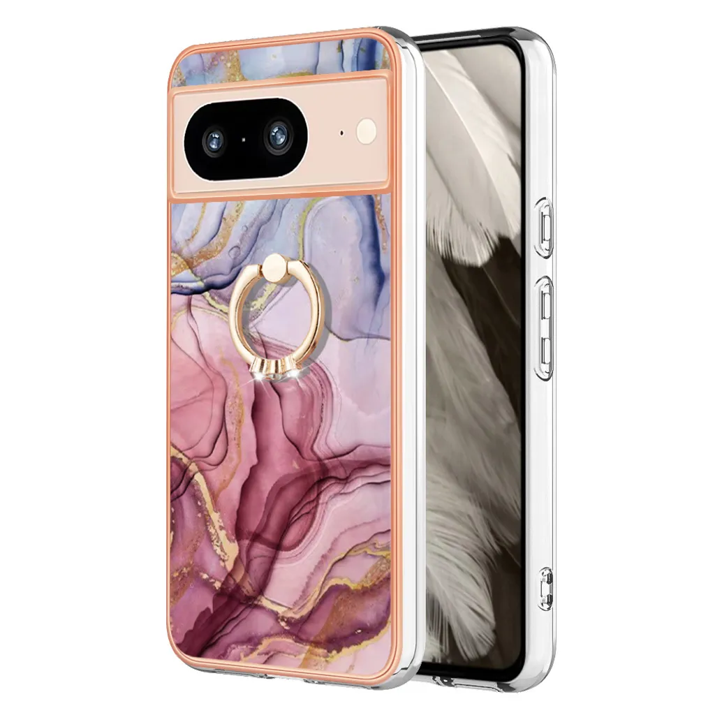Custodia Luxury Google Pixel 8 Oro Rosa - TPU con Ring Support - 6