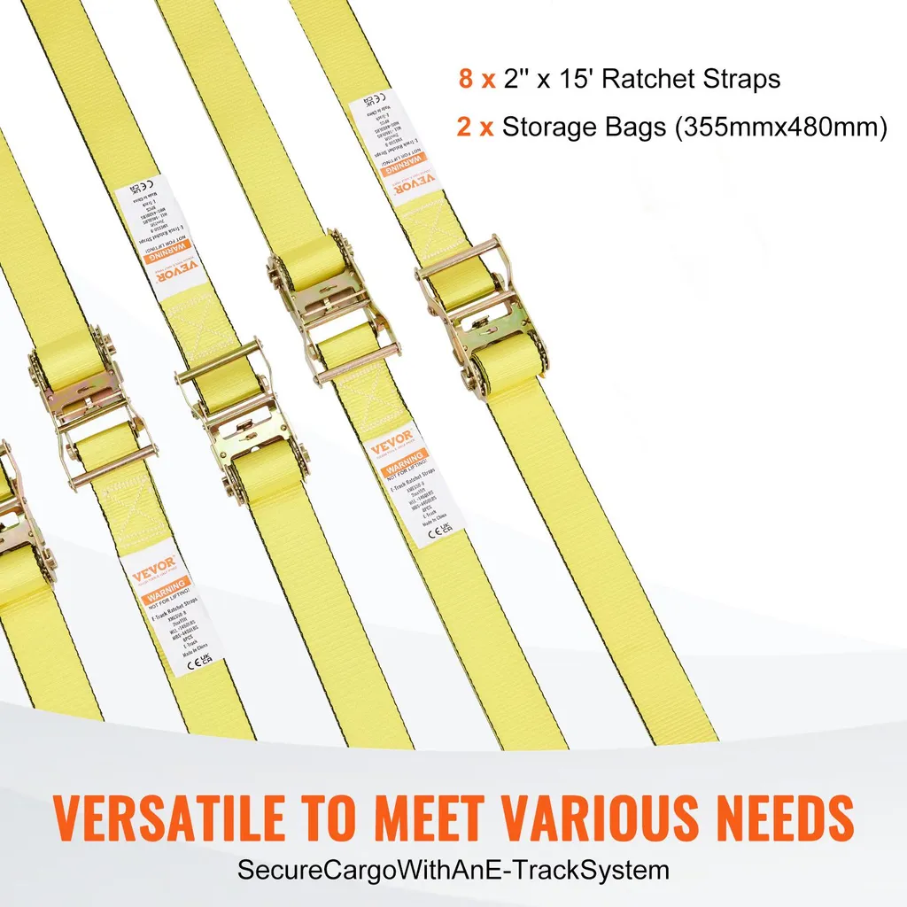 Sangle polyester 4400 lb ultra résistante avec cliquet en acier renforcé