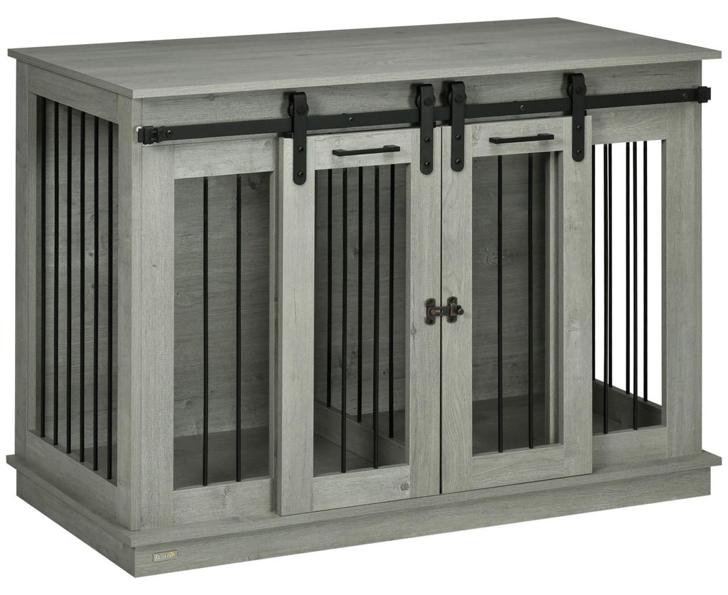 PawHut Hundekäfig, Hundehütte, Haustierkäfig mit Zweiraum, Produktbild 