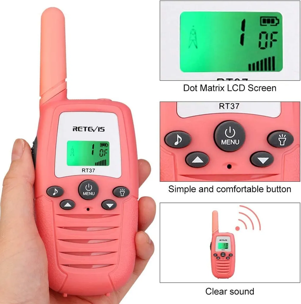Walkie Talkie Retevis RT637 Rosa: Comunicazione Sicura per Piccole Esploratrici - 7