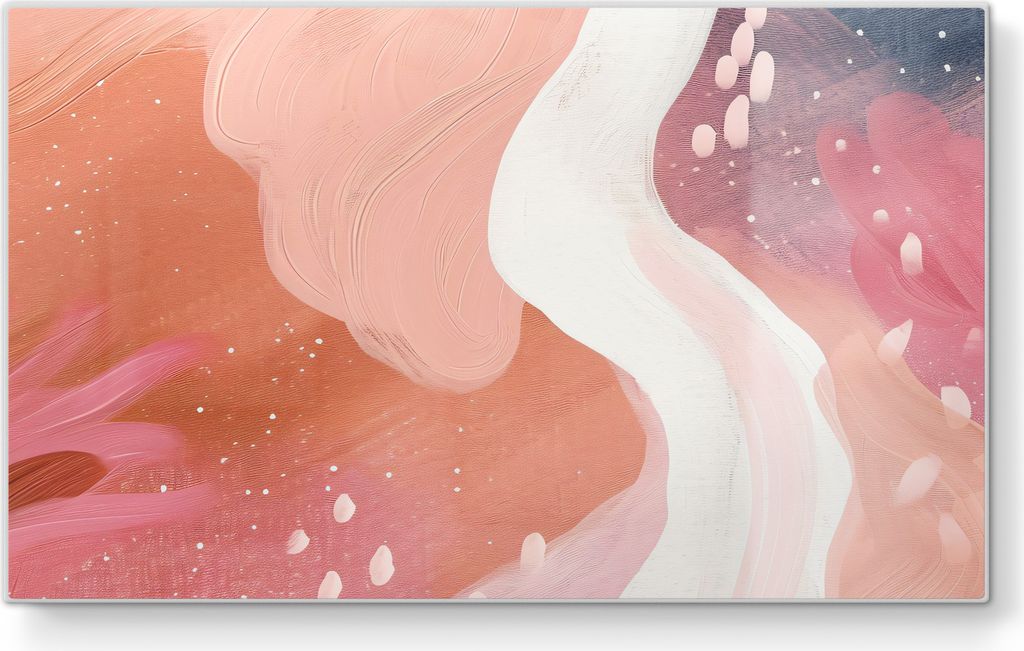 DEQORI Frühstücksbrett Glas 23x14 cm 'Kosmischer Pastelltraum' Schneidebrett Schneideplatte