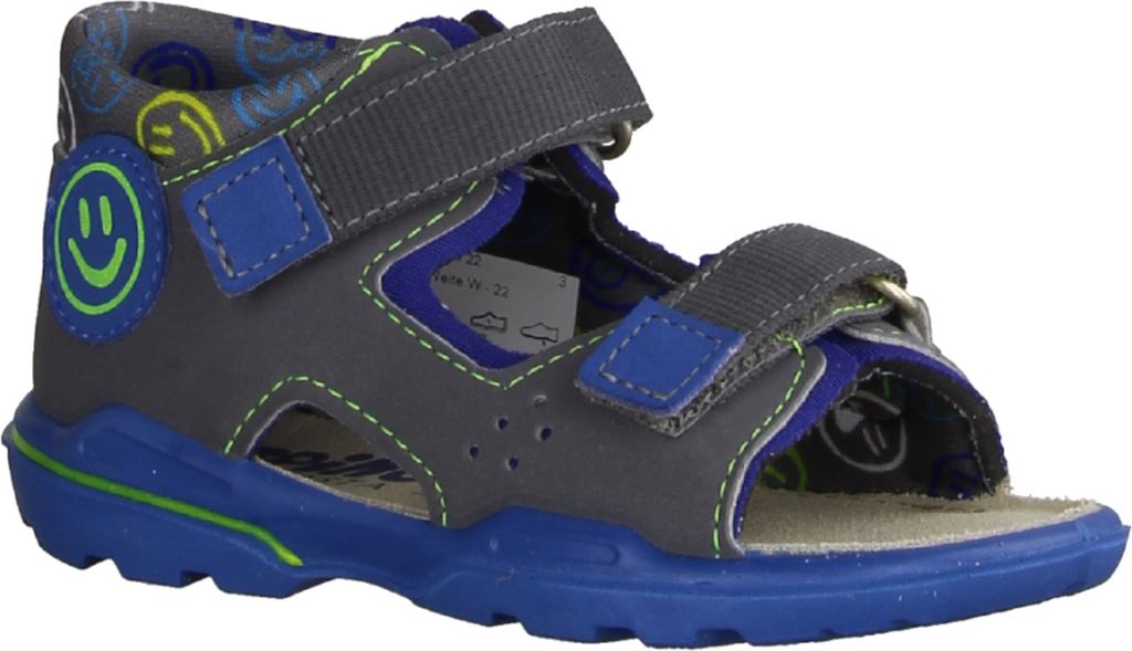 Ricosta Franky 3201303450 Jungen Sandale, Materialmix, Graphit/Kobalt,Babyschuhe - Kinderschuhe Lauflernschuhe Gr. 18 - 26, Grau