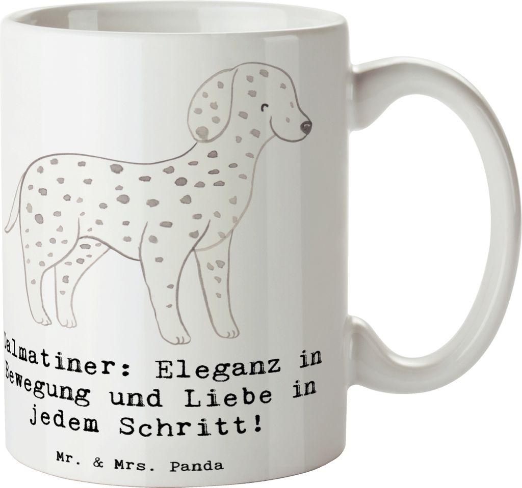 Mr. & Mrs. Panda Becher Dalmatiner Charme - Weiß - Geschenk, Hunderasse, Eleganz, Teetasse, Energie, Hund, Bewegung, Bedruckte Tasse, Kaffeetasse,...