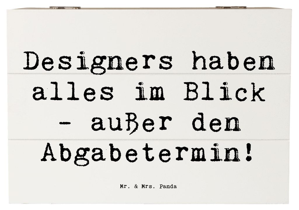 Mr. & Mrs. Panda Holztruhe Spruch Designer Überblick 22 x 15 cm - Weiß - Geschenk, Berufe, truhe holz, Berufsprodukte, fotobox, Industrial Design...