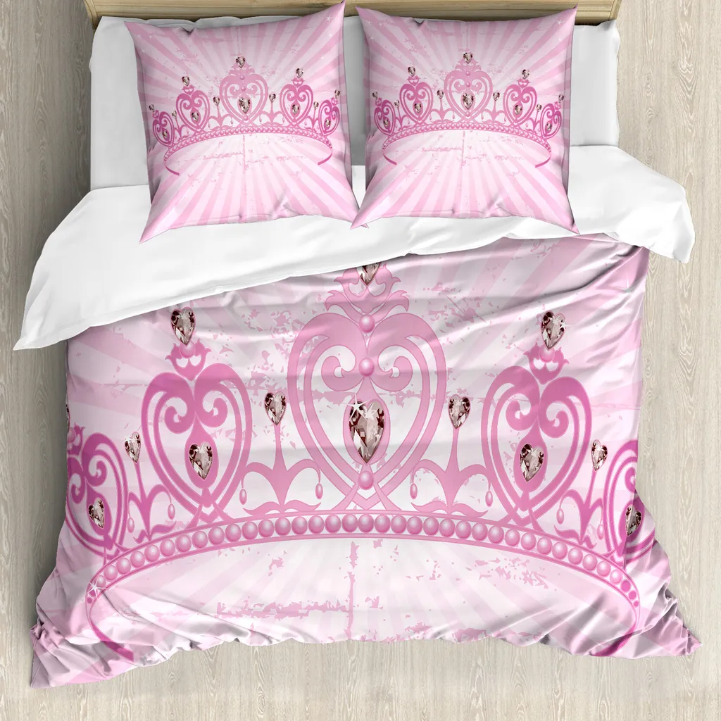ABAKUHAUS Set Copripiumino Matrimoniale Rosa Principessa Antiacaro