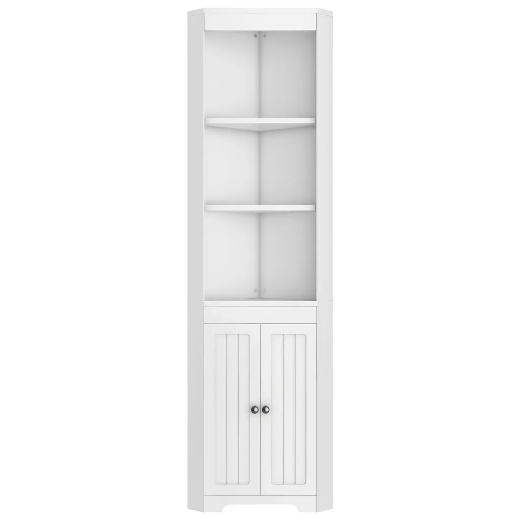 Meuble d'Angle Salle de Bain 170 cm avec Compartiments Ouverts - 9
