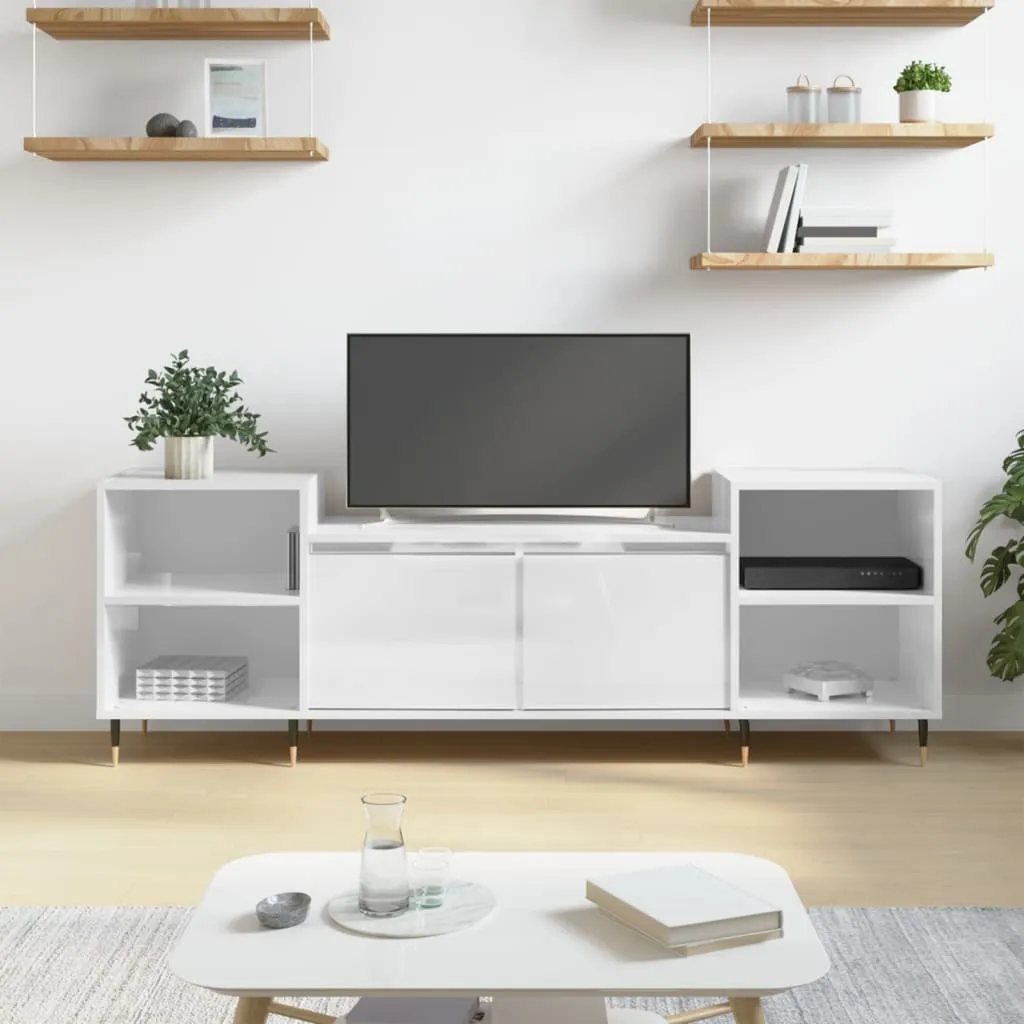 Mobile Porta TV 160x35x55 cm Bianco Lucido - Maison Exclusive Salotto