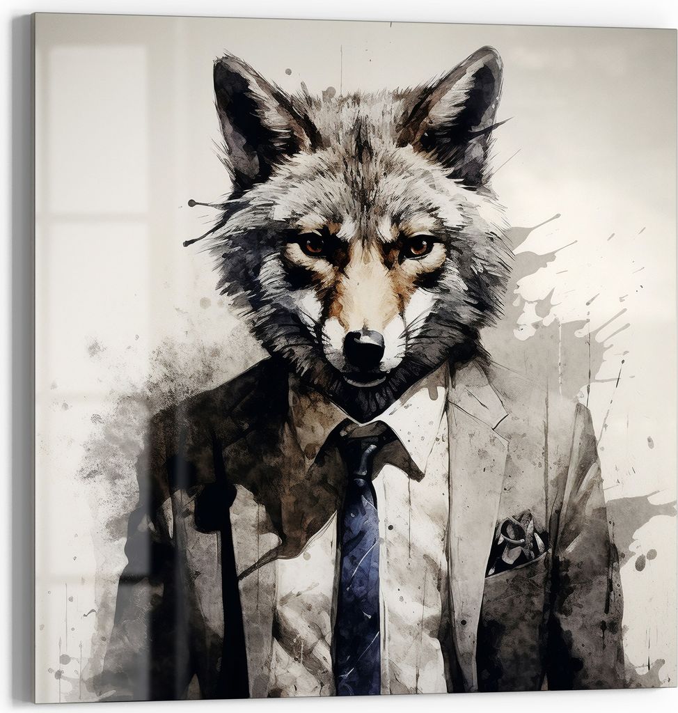 DEQOART Magnettafel Glas 50x50 cm 'Schlau und Stilvoll' beschreibbar Whiteboard Küche