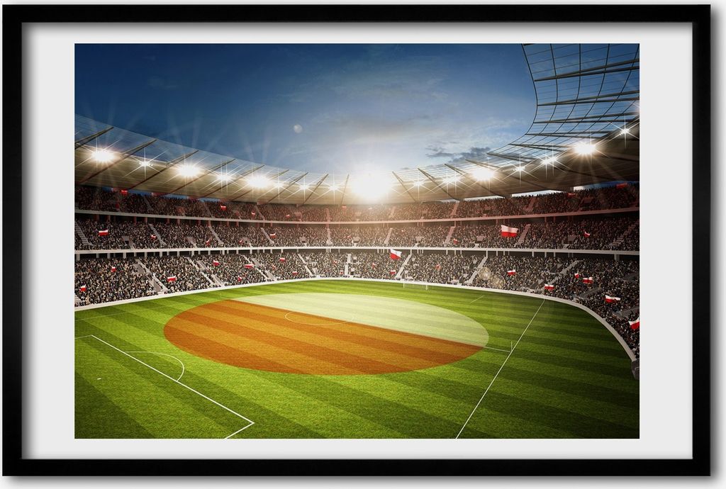 Bild 60x40 MDF-Rahmen, Wandkunst Stadion Polen