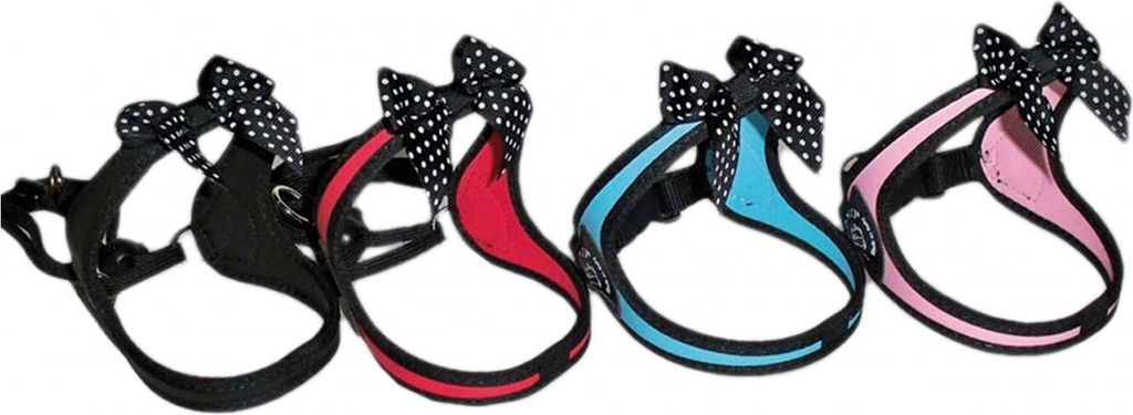 Tre Ponti Geschirr Easy Fit Fashion Polka Dot Bow div. Größen und Farben, Größe:Gr.2/ 32-37cm/Click-Verschluss, Farbe:rosa