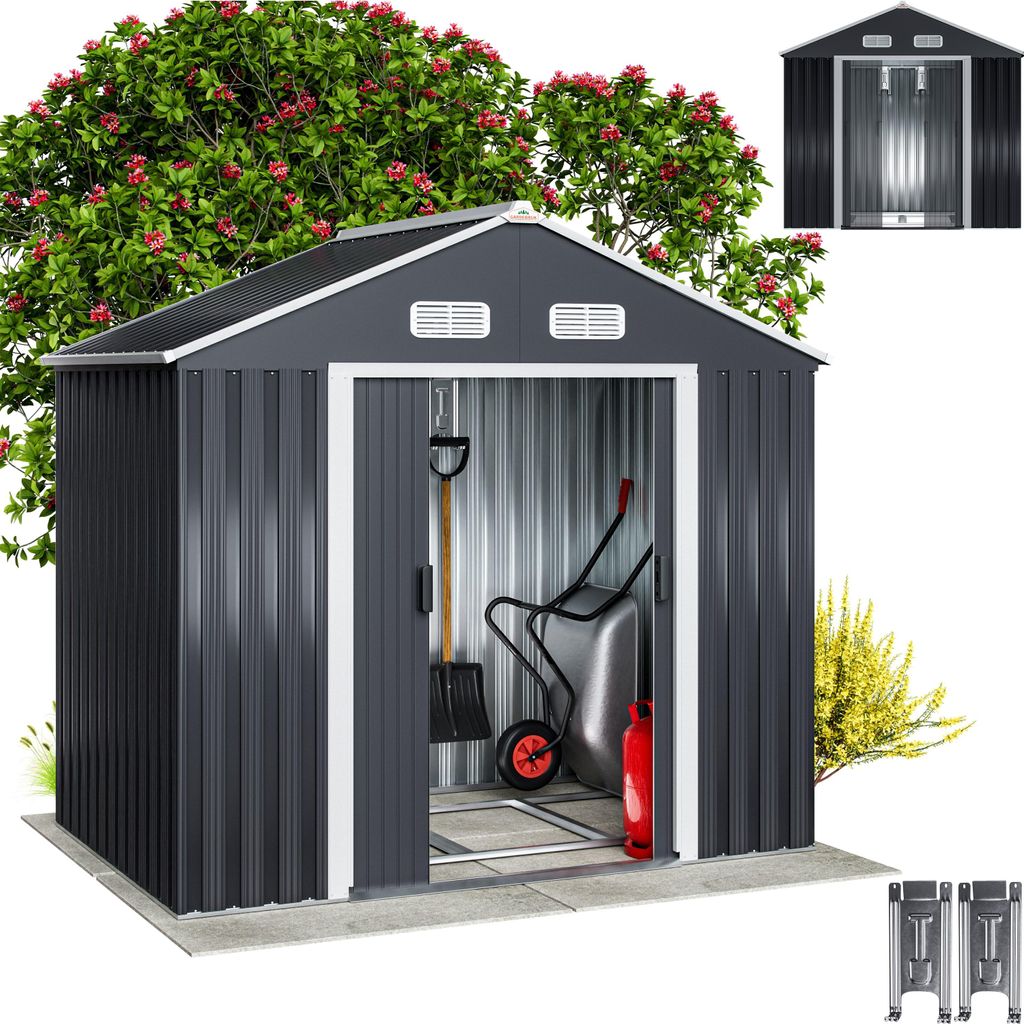 GARDEBRUK® Abri de jardin métal XL 2m² fondation Image du produit 