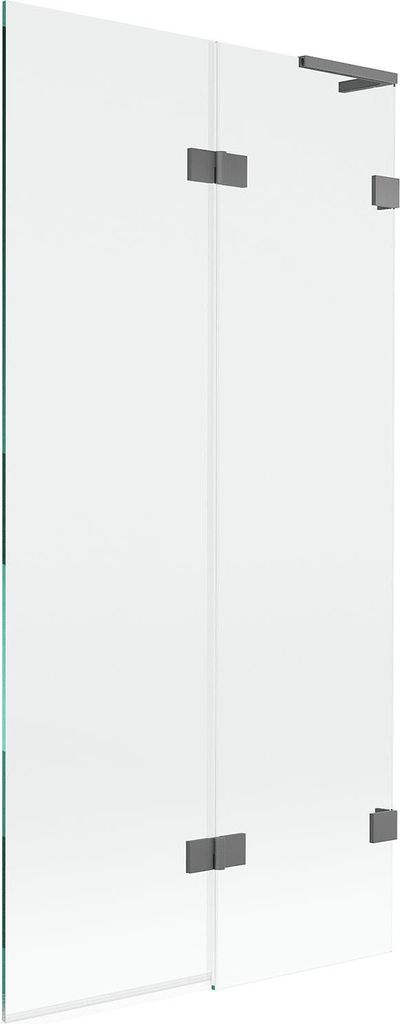 Mexen Lunar L Badewannenfaltwand 2-teilig rechts 90 x 150 cm, transparent, Gun Metal - 897L-090-100-95-00-P
