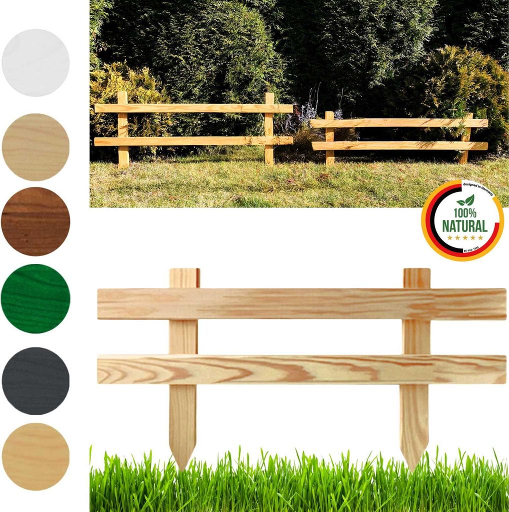 Floranica Gartenzaun 1 stk. 30 cm x 50 cm Unbehandelt Steckzaun Zierzaun Friesenzaun zum Stecken Vorgartenzaun