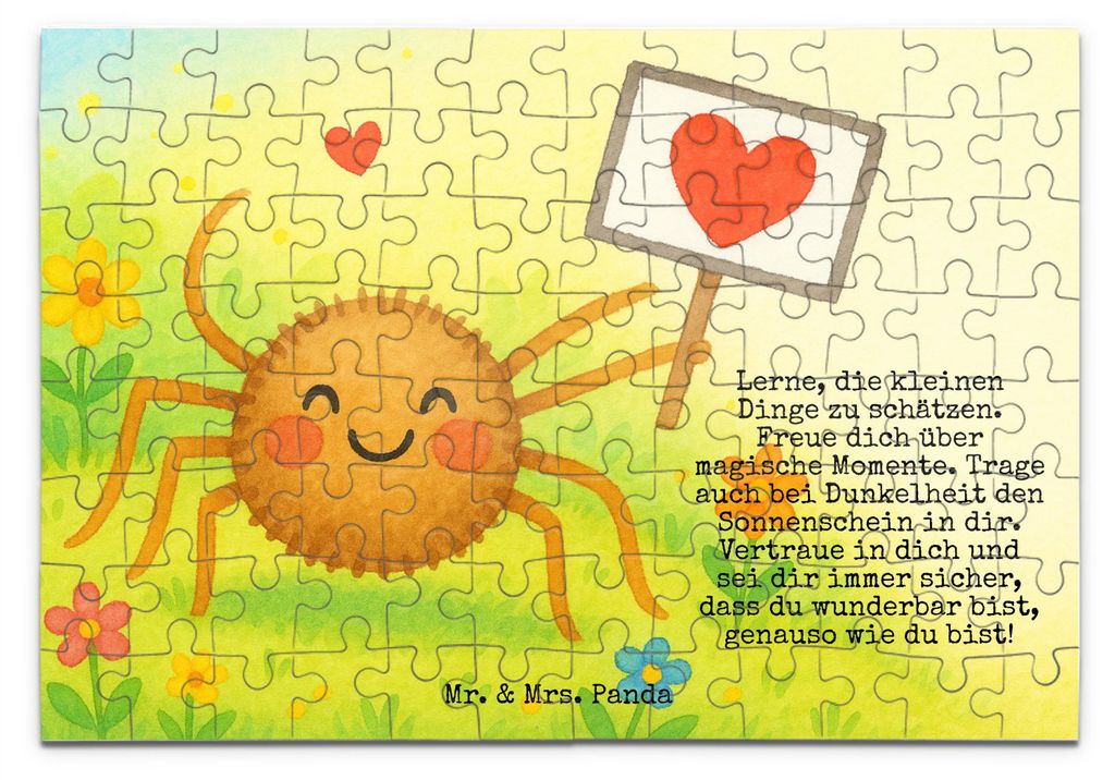 Mr. & Mrs. Panda Puzzle Spinne Agathe Motivation Design 96 Teile - Weiß - Geschenk, 500, 300, Vertrauen, Legespiel, Puzzlespiel, 1000, Glück, Dan...
