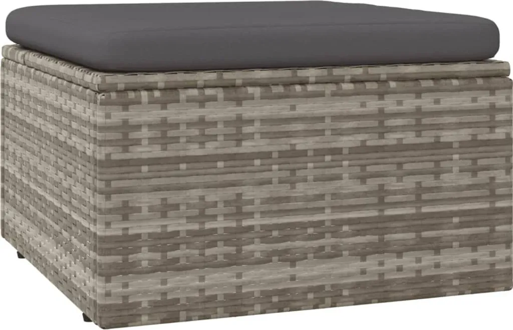 Repose-pieds de terrasse gris 55x55 cm pour salon de jardin modulable