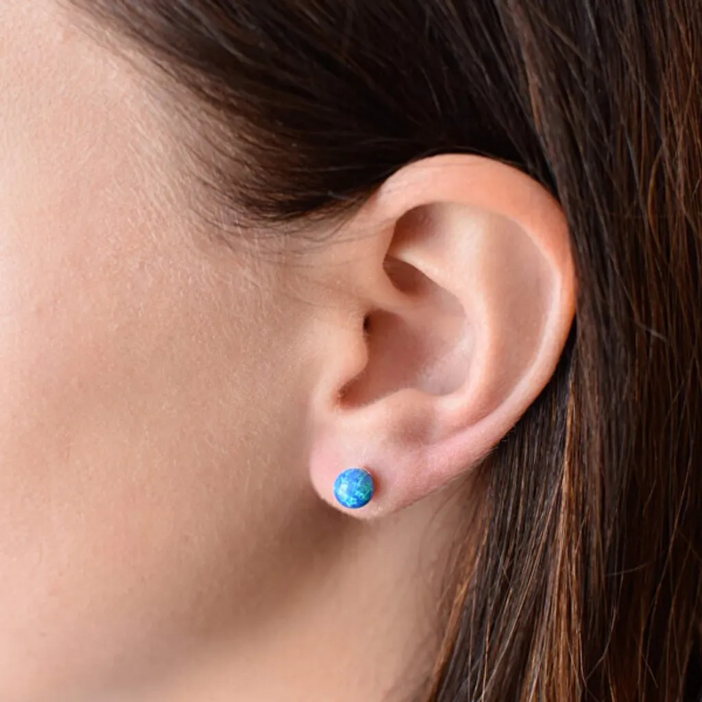 Orecchini Minimal Argento 925 e Opale Blu 11246.3 | Design Essenziale