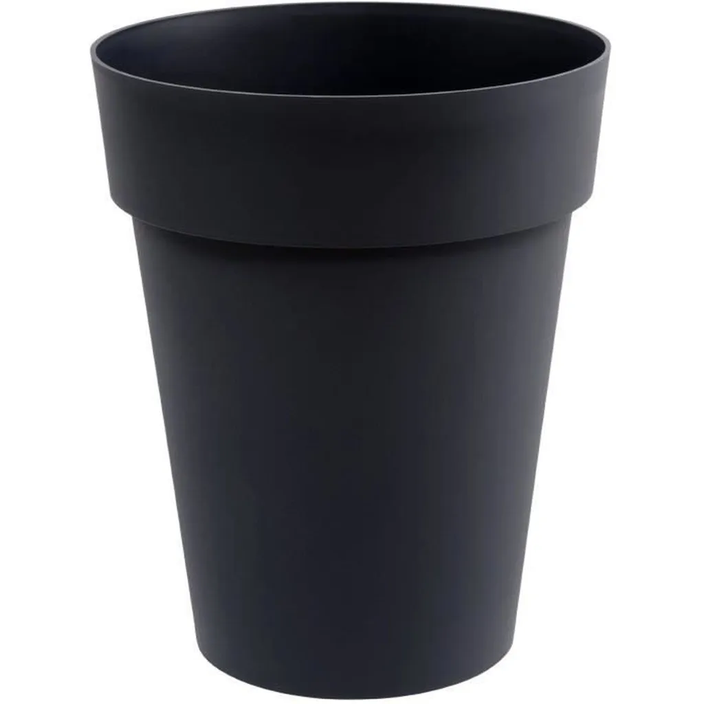 Pot de fleurs Toscane 50L Anthracite - Pot haut rond EDA en plastique