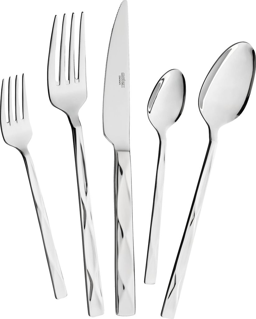 Besteck-Set VICENZA 30-teilig für 6 Personen im modernen Design mit rautenförmigen Reliefe