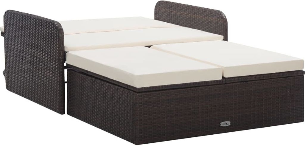 vidaXL 2-tlg. Garten-Lounge-Set mit Auflagen Poly Rattan Produktbild 1