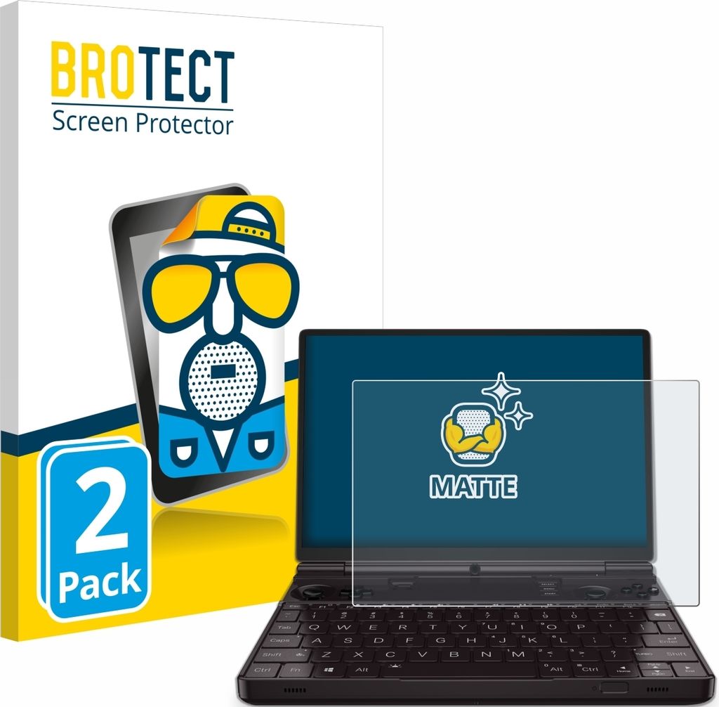 2x BROTECT Schutzfolie für GPD Win Max 2 2023 Displayschutz Displayschutzfolie Folie Matt Entspiegelungsfolie