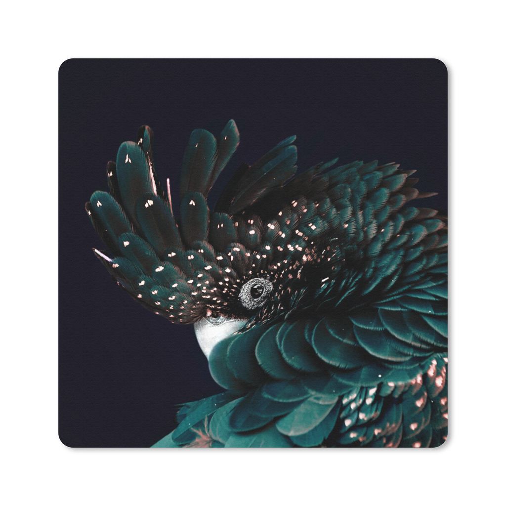 MuchoWow Mauspad Mousepad Kakadu - Grün - Weiß 30x30 cm - Mousepads - Maus Mat - Pad - Mausunterlage - Gaming